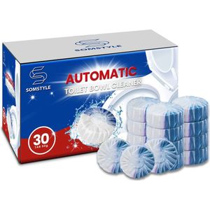 Somstyle Toiletblokjes Inbouwreservoir – 30 Stuks WC Blokjes – Voordeelverpakking - Blauw / Wit