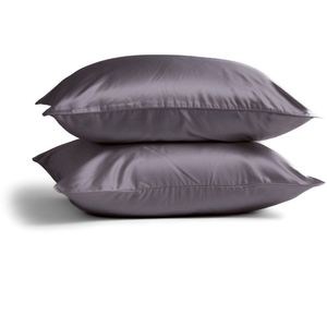 2x Zijden Kussensloop 45x65cm Antraciet Ritssluiting 19 Momme - Kussensloop set - Luxe Silk Kussensloop 100% moerbei zijde - Zijde kussensloop - Silk Heaven - 45x65cm (voor ergonomische kussens 60x40cm) / Ritssluiting