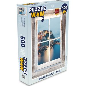 Puzzel Doorkijk - Hout - Italië - Legpuzzel - Puzzel 500 stukjes