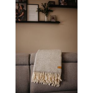 Wollen deken / plaid - Pure Wool Love - 100% wol - Grijs - 130x180 cm