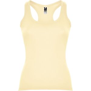 2 Pack Zacht Geel Dames hemdje met zwemmersrug licht getailleerd model Carolina maat S