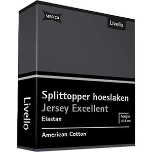 Livello Hoeslaken Splittopper Jersey Excellent Dark Grey 250 gr 140x200 t/m 160x220