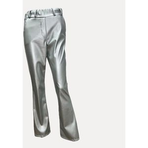 Dames PU Flair Broek Chastar - Zilver - L (40)