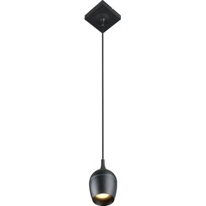 Lucide PRESTON - Hanglamp Badkamer - Ø 10 cm - 1xGU10 - IP44 - Zwart