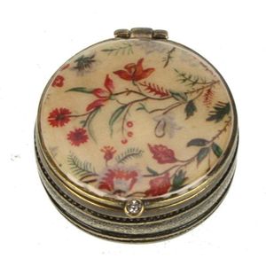 PILLENDOOSJE ROND BLOEMENTAK MOTIEF