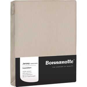 Bonnanotte - Double Jersey Hoeslaken - Kiezel - 220 Gram/m²