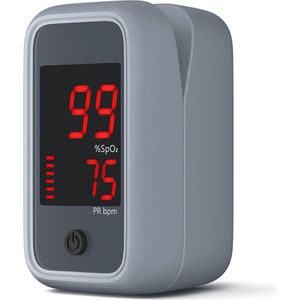 DailySupplies® Saturatiemeter Zuurstofmeter Vinger - Hartslagmeter - Bloeddrukmeters - Grijs Zwart