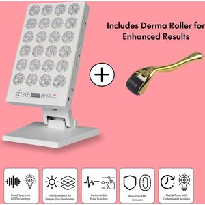 Spiral Sun - Roodlichttherapie Beauty Paneel - Voor een Stralende Huid - Red Light Therapy - Verstelbare Hoek - Rood Licht Therapie Paneel - Schoonheid Therapie - Perfect voor Schoonheidssalon - Infrarood Paneel - Bijna 0 EMF Waarde - RLT Therapie