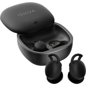 ISHIVA® V2 PRO Bluetooth Oordopjes met Noice Cancelling - Draadloze Oordopjes - Oortjes Draadloos - Oordoppen Slapen - Geschikt voor İOS en Android - USB C - 2 jaar Garantie - Zwart