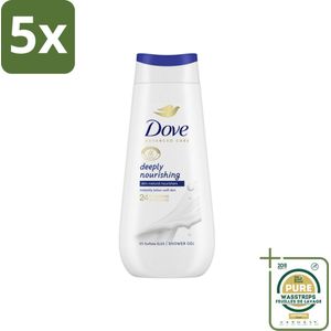 5 x Dove Douchecrème - Deeply Nourishing - 225 ml - Grootverpakking - Douche Crème - Droge Huid - Hydraterend - Micro Moisture - Zachte Huid