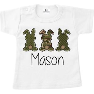 Kinder shirt met naam - Kinder T-Shirt - Wit - Shirt met afbeelding - Cadeau - Shirt cadeau - Zomer T-Shirt- verjaardag - Kids T-Shirt met afbeelding-Maat 68