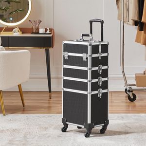 Lexium Kapperskoffer - Visagiekoffer - Make up koffer - Make up trolley - Kappers koffer - Beautycase - Cosmetica koffer - Kapperstas