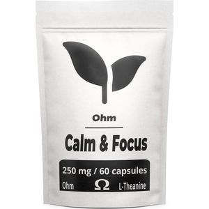 Ohm - Calm & Focus L Theanine - 250 mg - 60 vegan capsules- Supplement - Concentratie - Kalmerend - Studeren - Groene Thee Extract