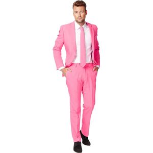 OppoSuits Mr. Pink - Heren Pak - Casual Effen Gekleurd - Roze - Maat EU 54