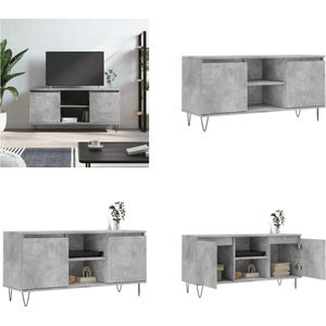 vidaXL Tv-meubel 104x35x50 cm bewerkt hout betongrijs - Tv-meubel - Tv-meubelen - Tv Kast - Opbergkast