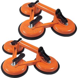 Set van 2 Glazen Zuigers - 3-Weg Vacuüm Heffer - 150kg - Zuignap - Zuignap Tegels - Tegel Heffer