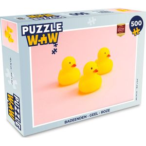 Puzzel Badeenden - Geel - Roze - Legpuzzel - Puzzel 500 stukjes