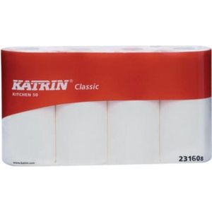 Katrin keukenpapier Classic, 2-laags, 50 vel per rol, pak van 4 rollen