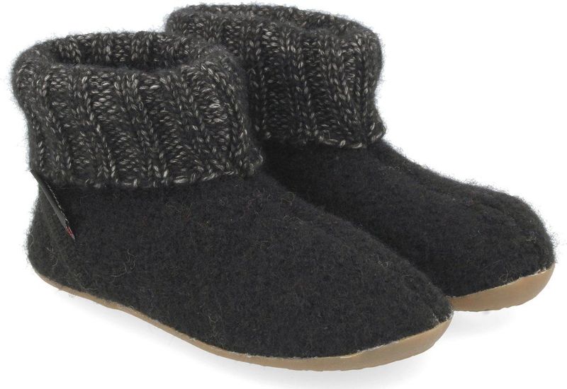 Haflinger - Huttenschuh Karlo - Pantoffel - Zwart - 100% Scheerwol