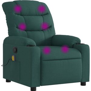 vidaXL - Massagestoel - Donkergroen - Met Handmatige Relaxfunctie en Vibratiefunctie