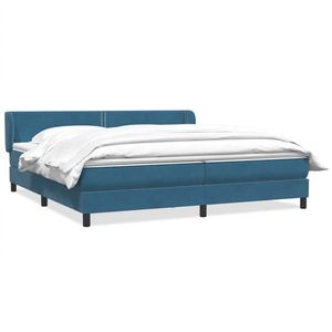 vidaXL Boxspringbed 180x220 cm - Fluweel - Donkerblauw