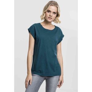 Urban Classics - Extended shoulder Dames T-shirt - M - Blauw