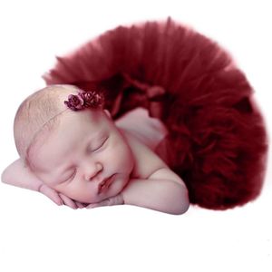 Newborn Tutu Skirt - Flower Headband - Pettiskirt - Newborn Baby Tutu Skirt - Tulle - Photo Princess Costume - Photography Prop - Outfits