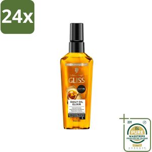 Gliss - Hair Repair - Oil Elixer - Ultiem Haarherstel en Glans - Voordeelverpakking - 24 stuks - Beschadigd haar - Droog haar