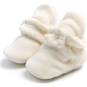 Myggpp fluffy warme baby slofjes met anti slipzool wit 12-18 mnd/13 cm