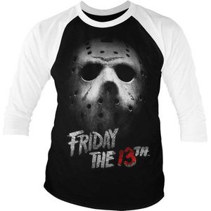 Friday The 13th Raglan top -2XL- Friday The 13th Zwart/Wit