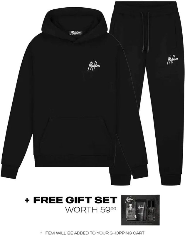 Malelions Signature Tracksuit - Black XXS