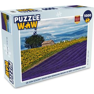 Puzzel Boerderij met zonnebloemen bij een lavendelveld - Legpuzzel - Puzzel 1000 stukjes volwassenen