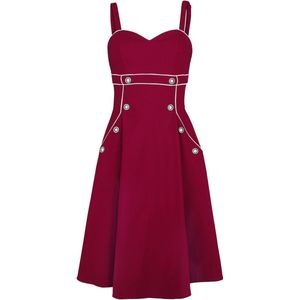 Voodoo Vixen Claudia Red Seaside Dames Medium-lengte jurk - rood - XS
