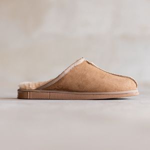 Schapenvacht pantoffels - Lamsvacht heren slippers - Camel - Maat 50