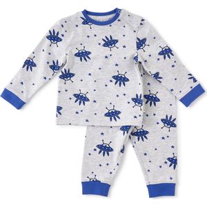 Little Label Pyjama met All Over Print van Biologisch Katoen Blauw