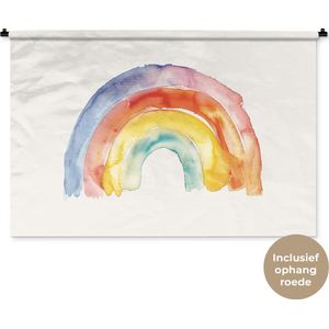 Wandkleed 150x100 cm - Wanddoek Regenboog - Watercolor - Kleurrijk - Wandtapijt - Wandkleden