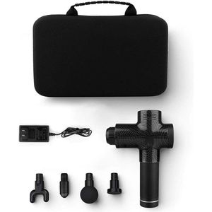Massagepistool, elektronische spierontspanner, 30 instelniveaus, massage, therapie, massage, uitgerust met 6 verschillende massagekoppen