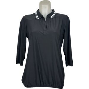 Angelle Milan – Travelkleding voor dames – Zwarte Sportieve blouse met Band