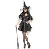 Widmann - Heks & Spider Lady & Voodoo & Duistere Religie Kostuum - Heks Margarita - Vrouw - Zwart - Small - Halloween - Verkleedkleding