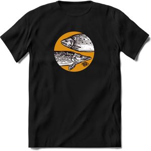 TSK fish logo | vissen outdoor T-Shirt Heren / dames | hengelsport cadeau Shirt - grappige Spreuken, Zinnen en Teksten Maat L