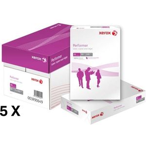 5 x pak Kopieerpapier Xerox Performer - A4 80gr wit - Doos
