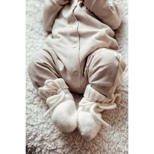 Merino wol sloffen – off white - baby sloffen - newborn sokken