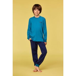 Woody pyjama heren - groenblauw - 252-10-QTR-Z/795 - maat L