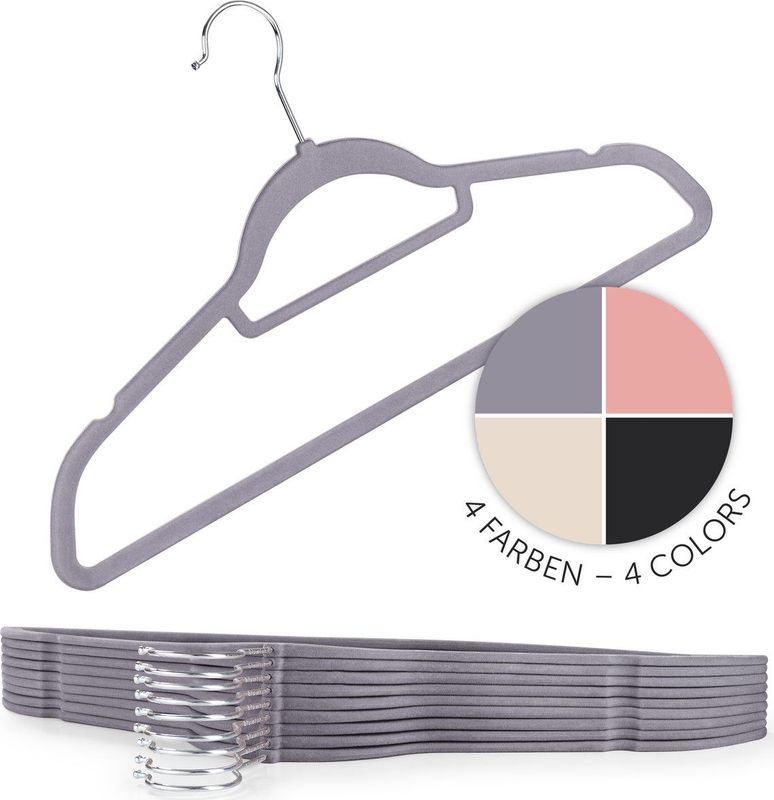 Blumtal - Kledinghangers - Velvet - Grijs - Set van 30