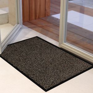 Duurzaam Deurmat Droogloopmat Laagpolig XXL 60 x 80 cm - Donkergrijs