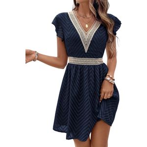 Bovista Zomerjurk Dames - Zomerjurken - Volwassen - Jurk - Ibiza Stijl - Sundress - Marineblauw - Maat L