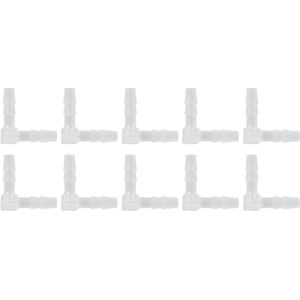 Plastic 90 Graden Elleboog Slangtule Fitting Gelijk Prikkeldraad Joint Adapter L Vorm - Set van 10 Stuks - 4 mm .