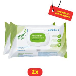 Mikrozid Universele Desinfectie Doekjes - Green Line - Parfumvrij - 2 x 114 stuks Voordeelverpakking