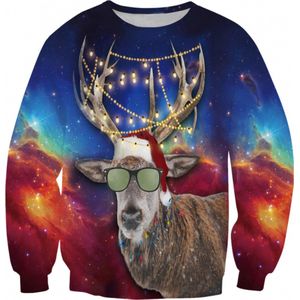 Superfout - Foute Kersttrui - Rendier met Zonnebril - Heren