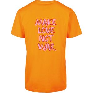 T-shirt oranje XXL - Make love not war - soBAD. | T-shirt unisex | T-shirt mannen | T-shirt vrouwen | Humor | Love